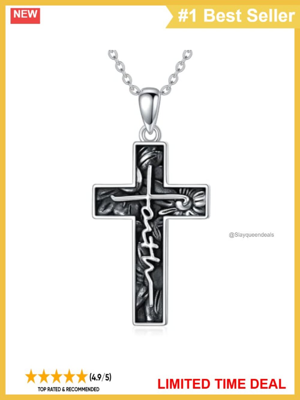 Cross Necklace Sterling Silver Pendant Religious Jewelry Gift